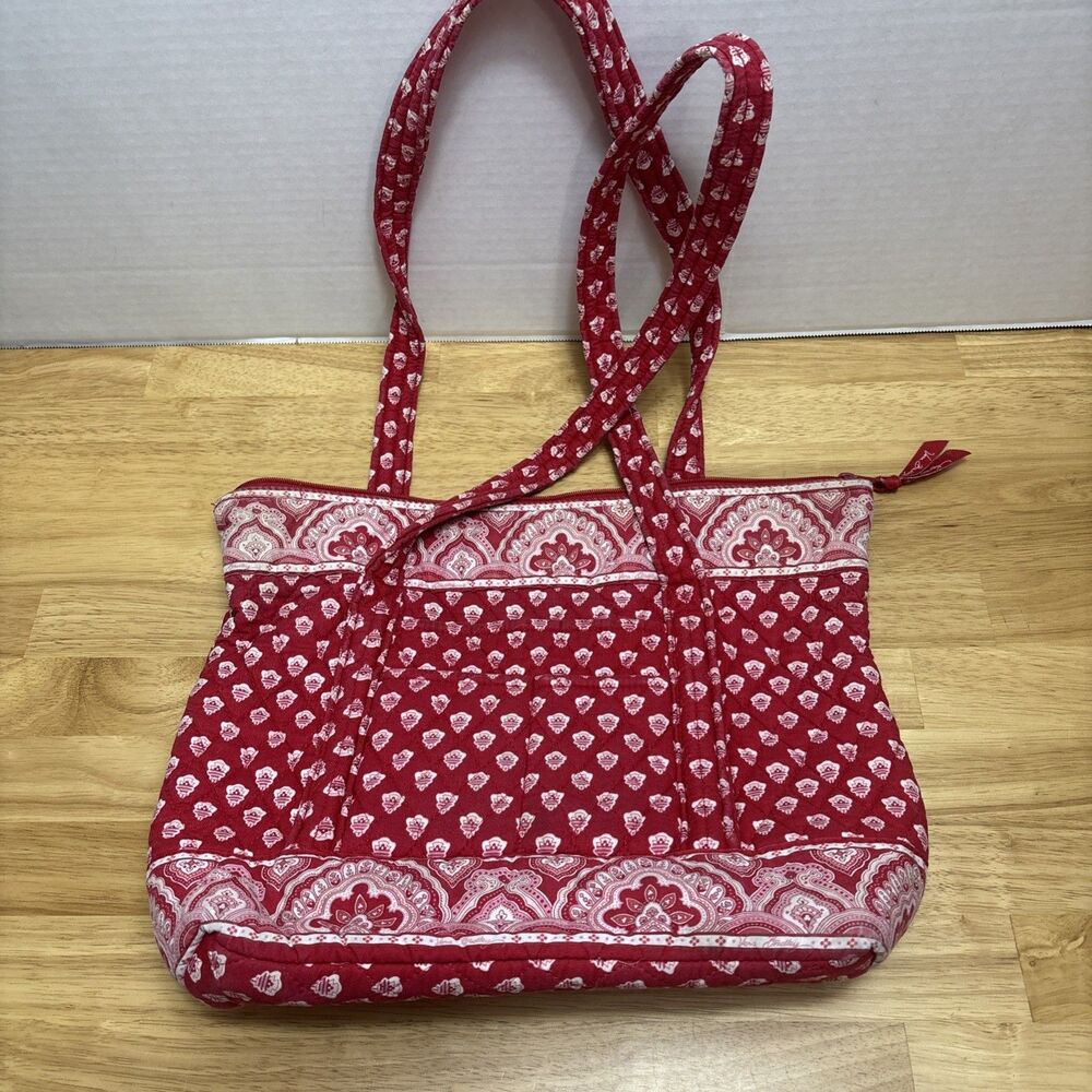 Vintage Vera Bradley Little Betsy Nantucket Red Purse 11.5x13 Shoulder Bag